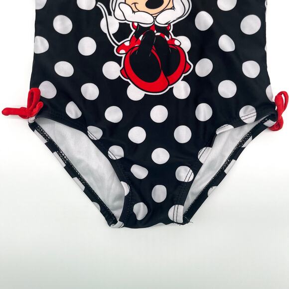 DISNEY Minnie Mouse 4T Girl's One Piece Swimsuit + Hair Ribbon - Picture 3 of 6